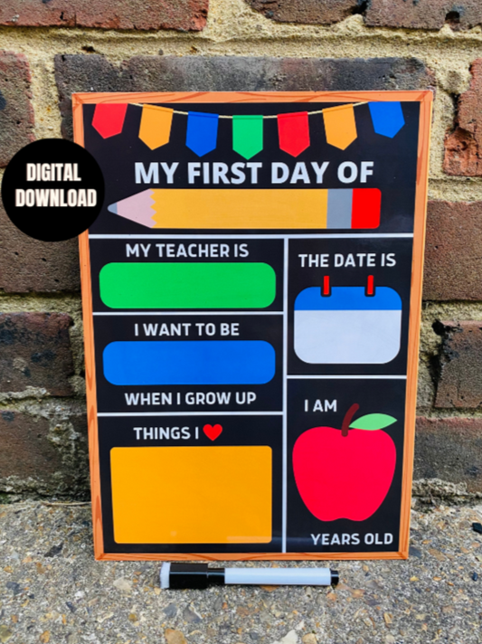 back to school photos props my first day of school board instant download