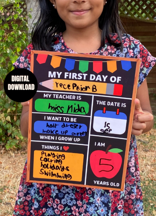 back to school photos props my first day of school board instant download