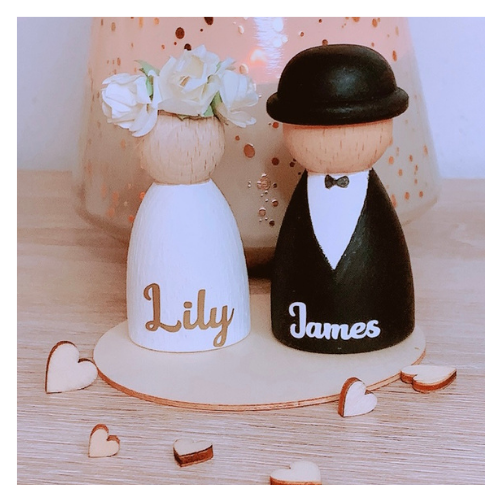 Flower girl peg doll page boy peg doll gift set. Will you  be our flower girl? My flower girl proposal gift set. Page boy proposal gift. Personalised flower girl peg doll. Personalised wedding keepsake page boy peg doll Wedding date keepsake