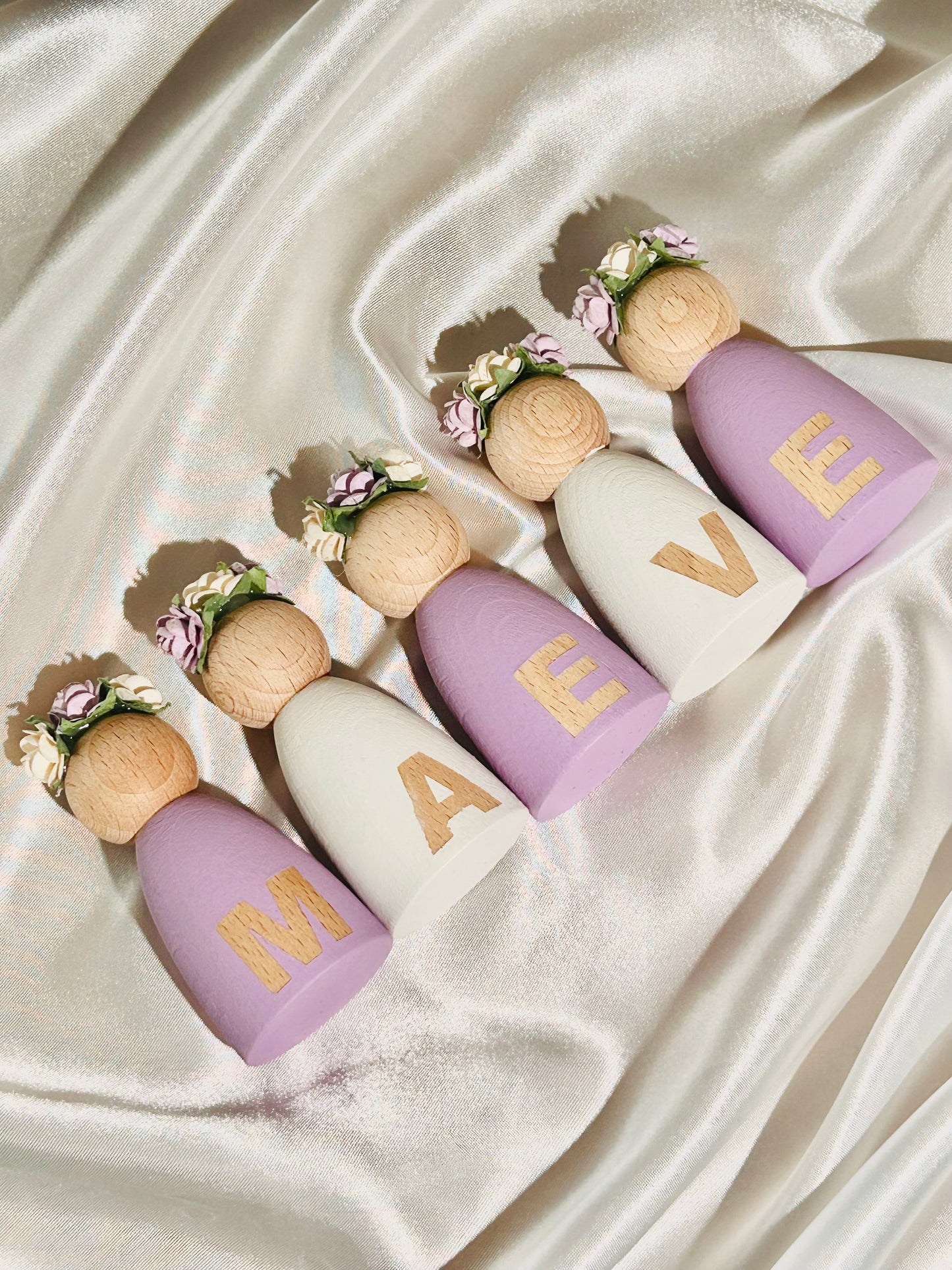 Personalised Peg Dolls With Flower Crown