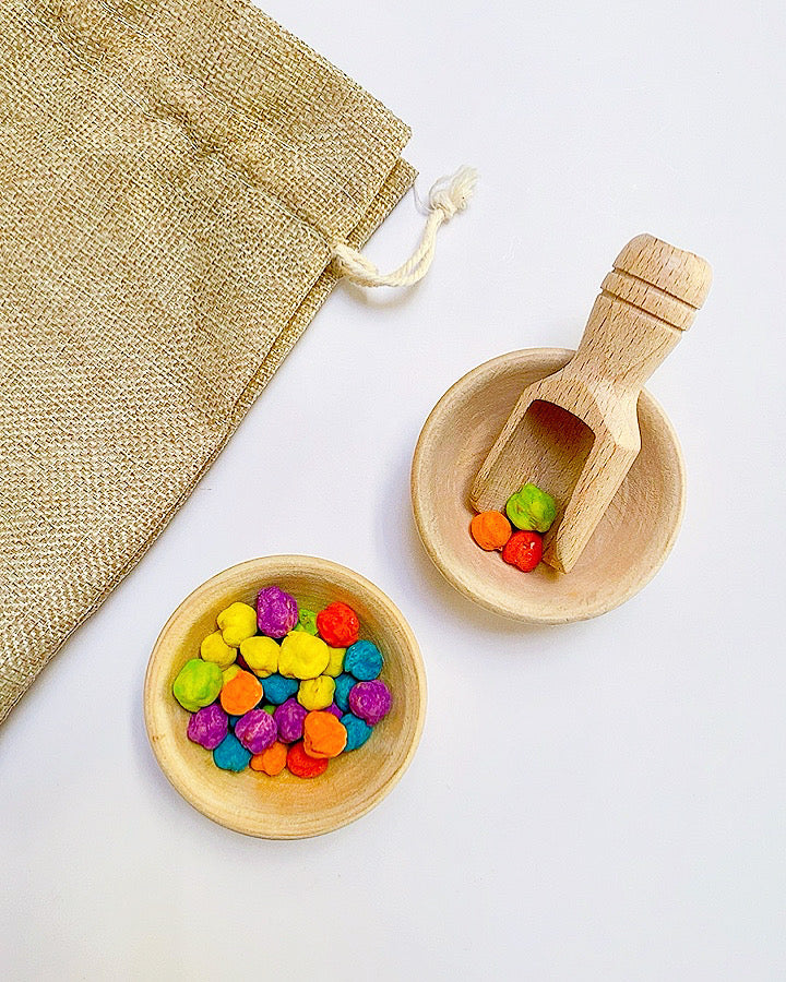 wooden scoop wooden bowls mini wooden scoops mini wooden bowls sorting play bowls bowl sorting rice play transfereing play activities wooden play activites montessori play the play tribe learn through play sensory play activites tools bowl and scoop set