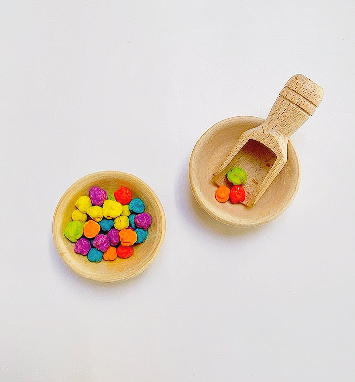 wooden scoop wooden bowls mini wooden scoops mini wooden bowls sorting play bowls bowl sorting rice play transfereing play activities wooden play activites montessori play the play tribe learn through play sensory play activites tools bowl and scoop set