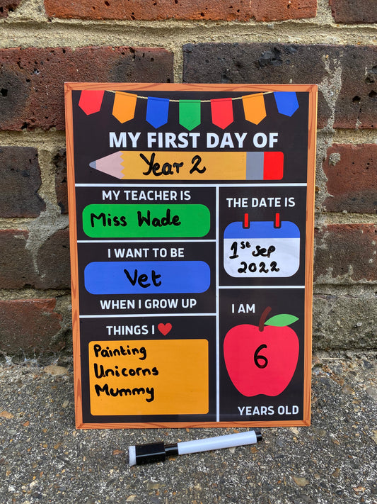 back to school my first day of wipe clean keepsake school memories back to school gifts. Teacher when i grow up whiteboard pen whiteboard Students Schools First day school instagram photo props children keepsake first day of school instagram picture my first day of school social media