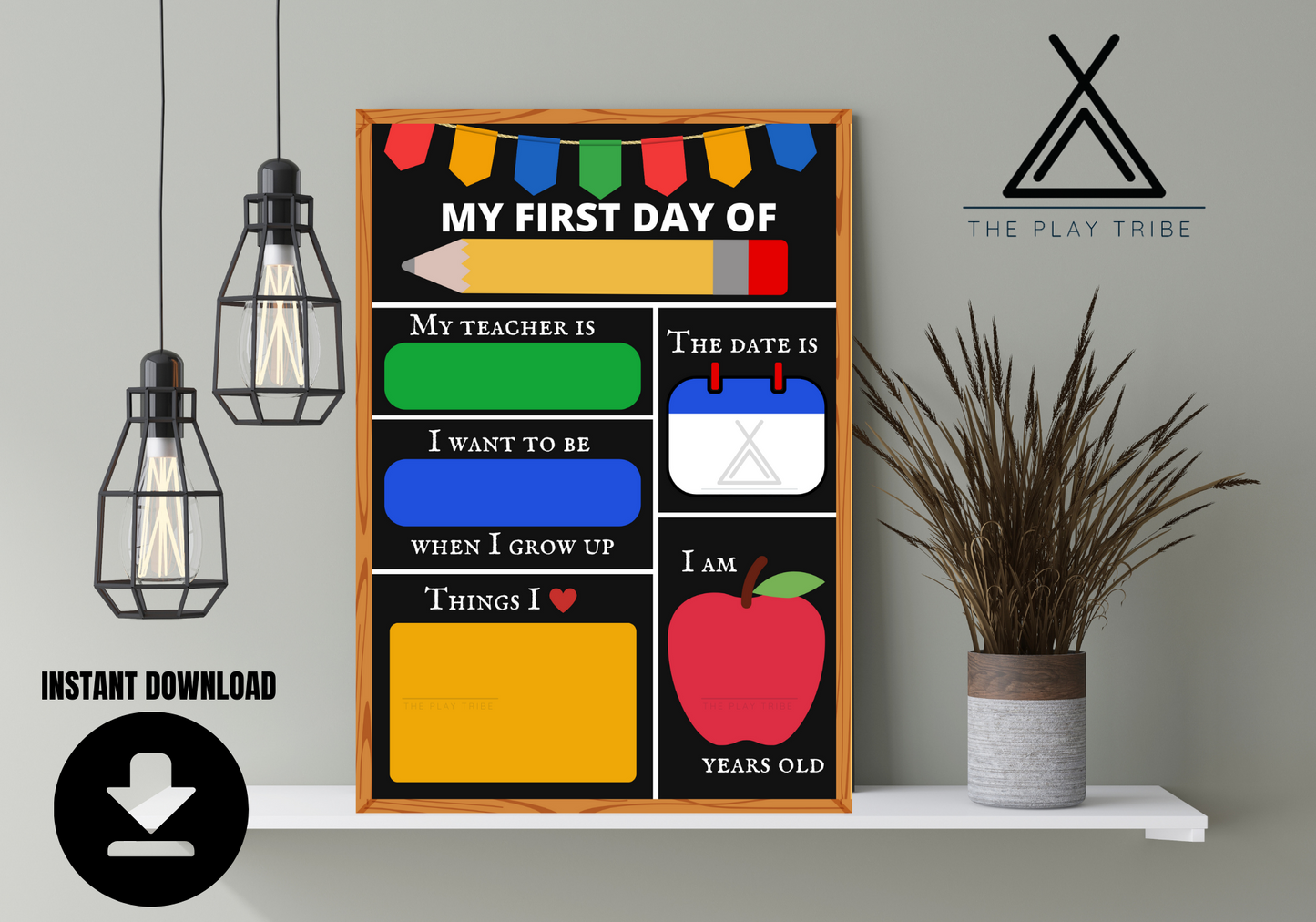 My first day of school back too school photo props my teacher is when i grow up First of school 