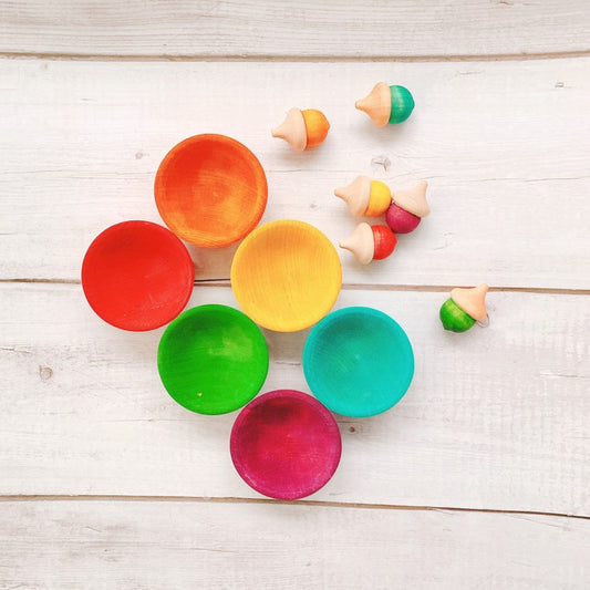 Colour Sorting Bowls & Acorns